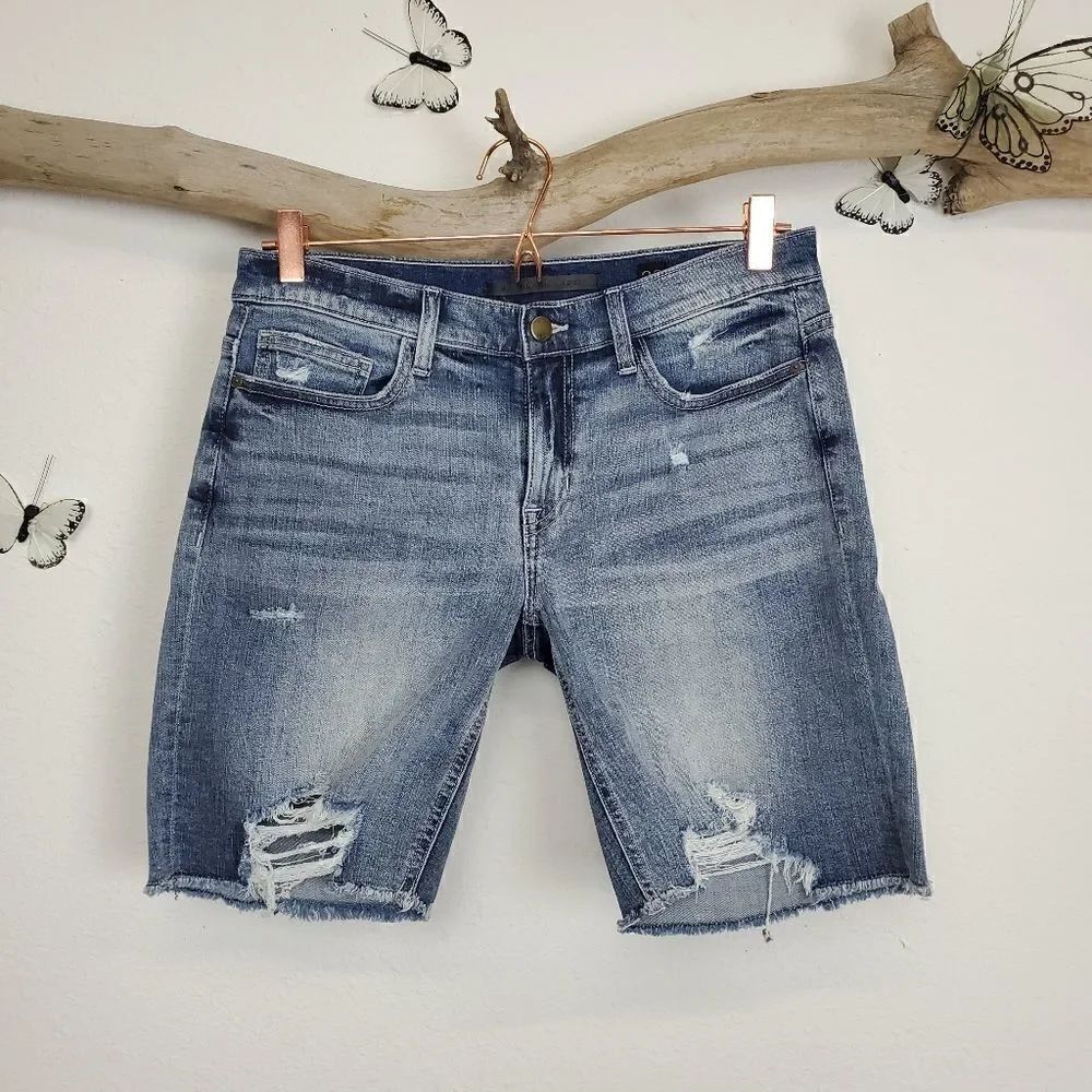 SP Black label distressed Bermuda denim shorts